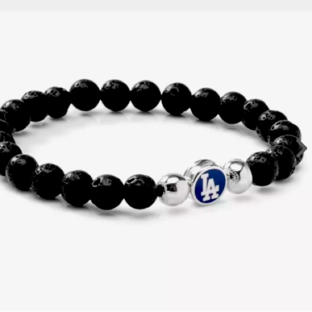 MLB Lava Rock Stretch Fan Bracelet
